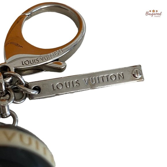 Authentic LOUIS VUITTON Black Silver Mini Lin Croisette Bag Charm - Picture 2 of 10